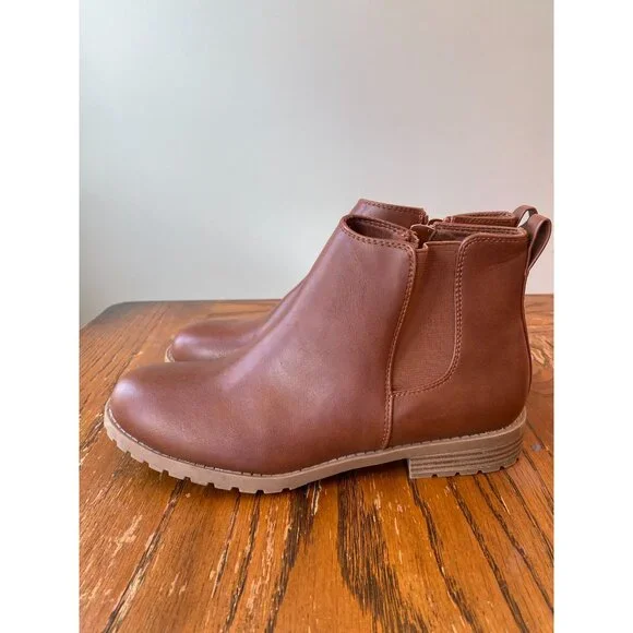 Sonoma Women 9.5 Cilantro Boot in Cognac Faux Leather Bootie WORN ONCE - Picture 1 of 5